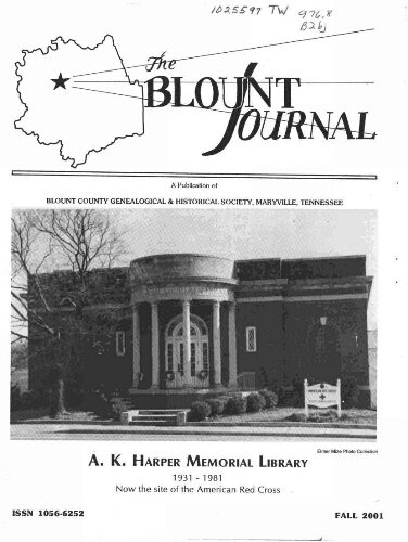 Blount Journal cover from Fall of 2001