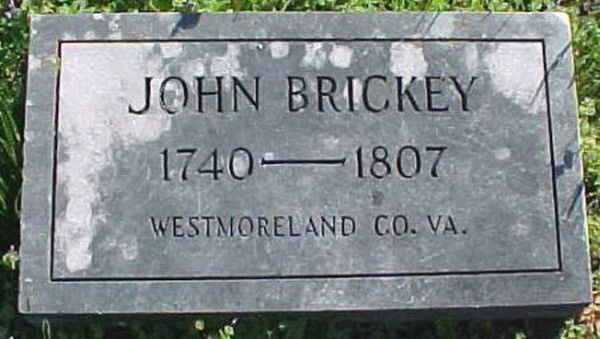 John Brickey Gravestone