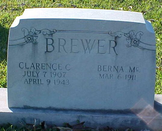 Clarence C. and Berna M. Brewer  Gravestone