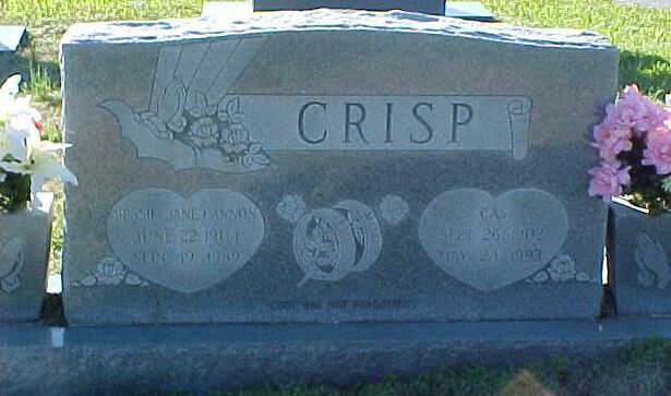 Bessie and Cas Crisp Gravestone