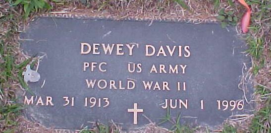 Dewey Davis Service Marker