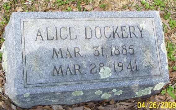 Alice Dockery Gravestone