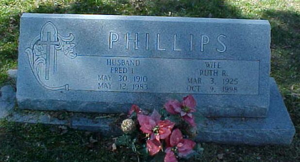 Fred L and Ruth R Phillips Gravestone
