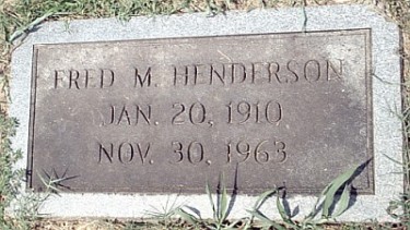 Fred M Henderson Gravestone