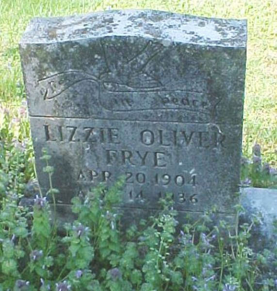 Lizzie Oliver Frye Gravestone