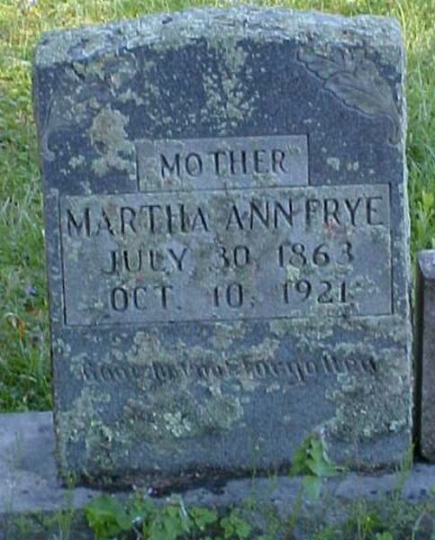 Martha Ann Frye Gravestone