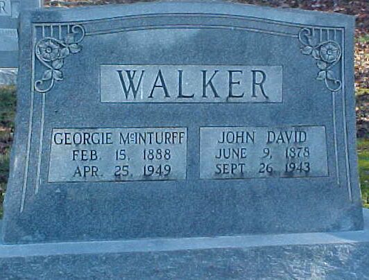 Georgie McInturff and John David Walker Gravestone