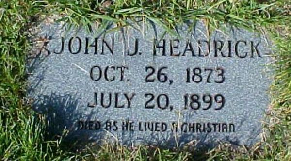 John J. Headrick Gravestone