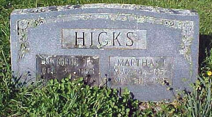Hughie T. and Martha J. Hicks Gravestone