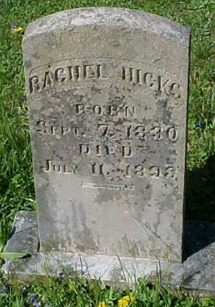 Rachel Hicks Gravestone