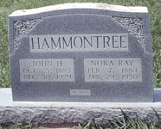 John H and Nora Ray Hammontree Gravestone