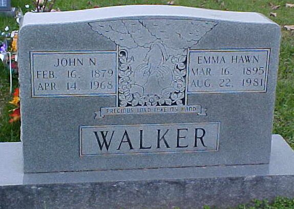 John N. and Emma Hawn Walker Gravestone