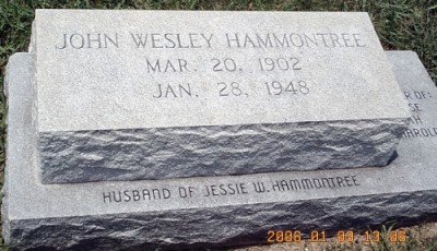 John Wesley Hammontree Gravestone