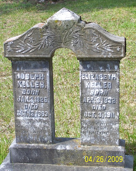 Joseph and Elizabeth Keller Gravestone