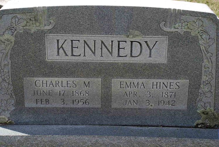 Charles M. and Emma Hines Kennedy Gravestone