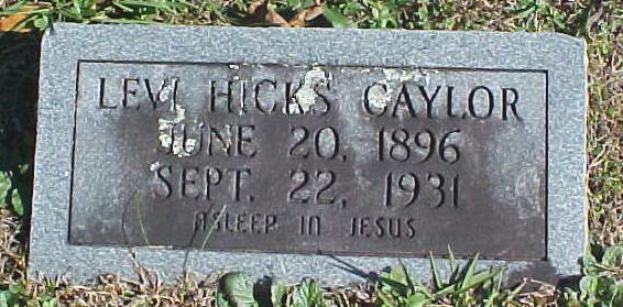 Levi Hicks Caylor Gravestone