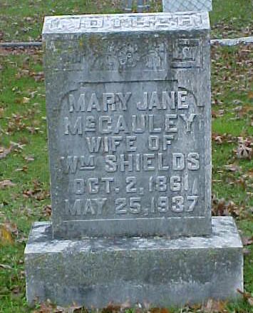 Mary Jane McCauley Shields Gravestone