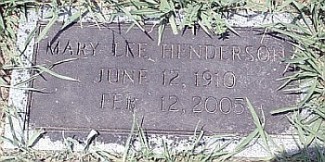 Mary Lee Henderson Gravestone