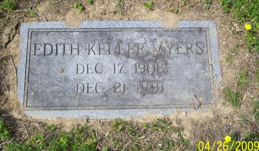 Edith Keller Myers Gravestone