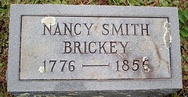 Nancy Smith Brickey gravestone