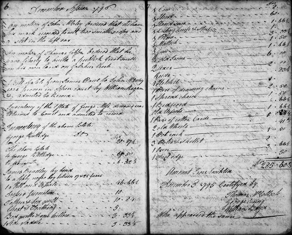 Page 6, Miscellaneous Court Records, 1796