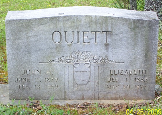 John H. and Elizabeth Quiett Gravestone