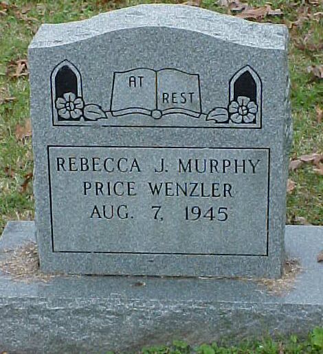 Rebecca J. Murphy Price Wenzler Gravestone
