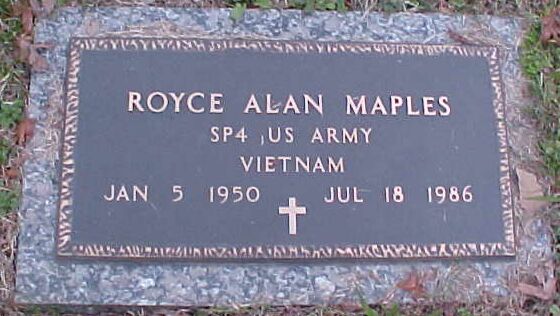 Royce Alan Maples Service Marker