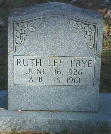 Ruth Lee Frye Gravestone