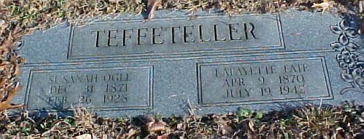 Susanah Ogle and Lafayette Fate Teffeteller Gravestone