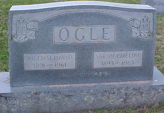 William David and Sarah Emeline Ogle Gravestone