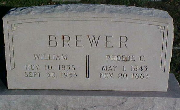 William and Phoebe C. Brewer Gravestone